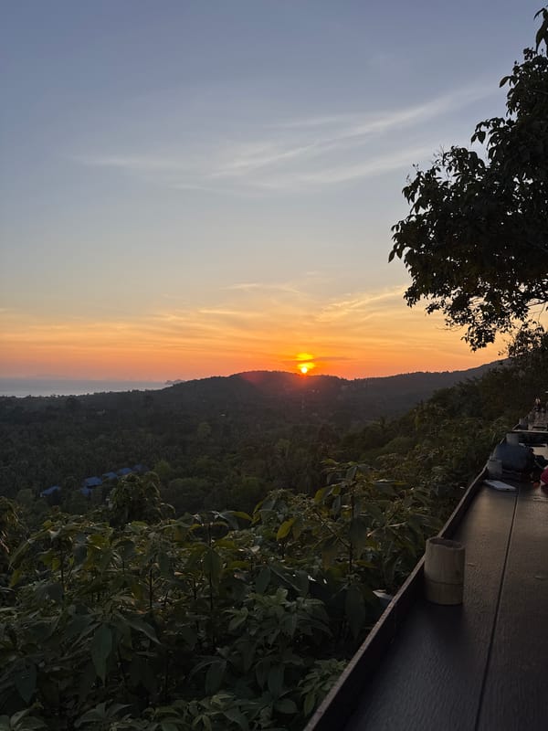 Sunset observed from elevated location in Baan Kai, Thailand