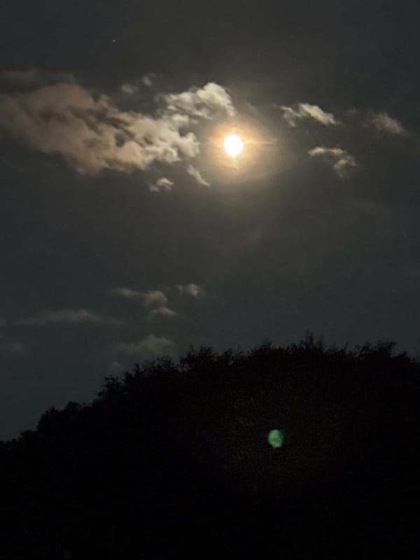 Moonlit night over a small Bulgarian village