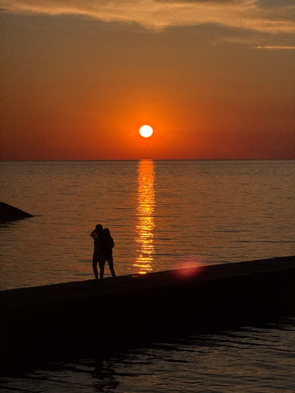 Sunset evening memories captured at seaside location June 10