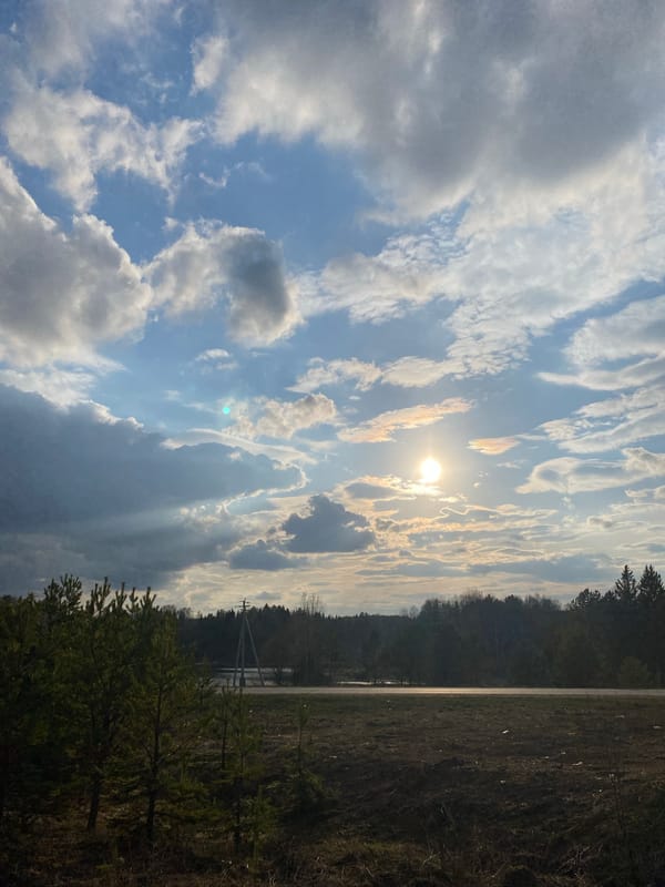 Spring landscapes documented in rural Russia under dramatic skies