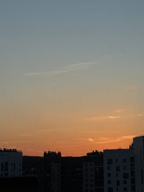 Sunset observed over residential Lyubertsy, Russia