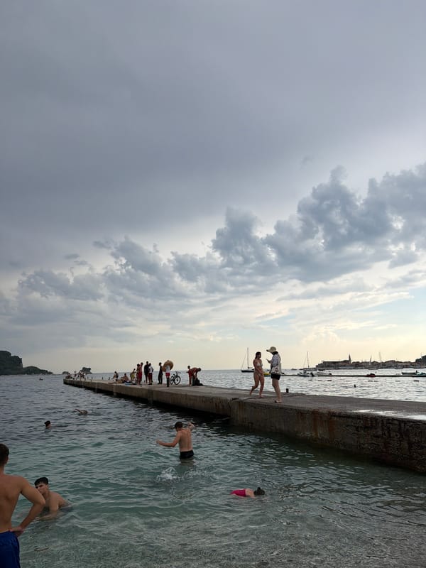 Summer afternoon on the water and beaches of Budva