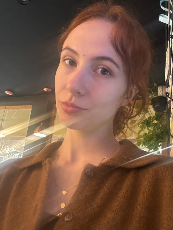 Woman in brown sweater observed in Novi Sad interior