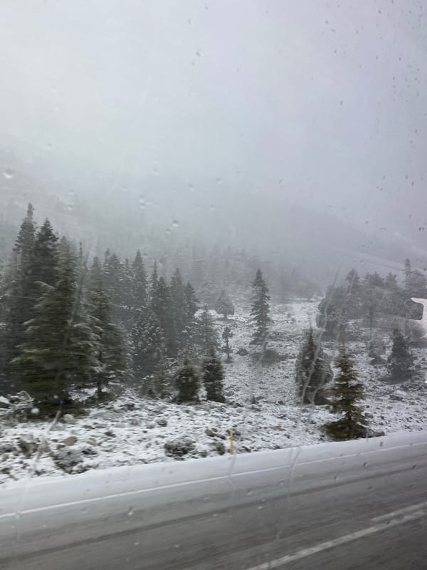 Snow and rain create hazy conditions in Seydişehir, Turkey