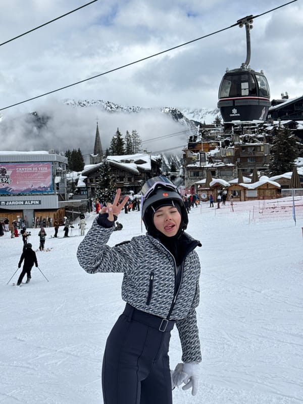 Winter sports activity captured at Courchevel ski resort