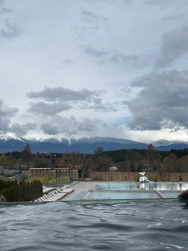 Thermal mineral pools captured at Bulgarian mountain resort