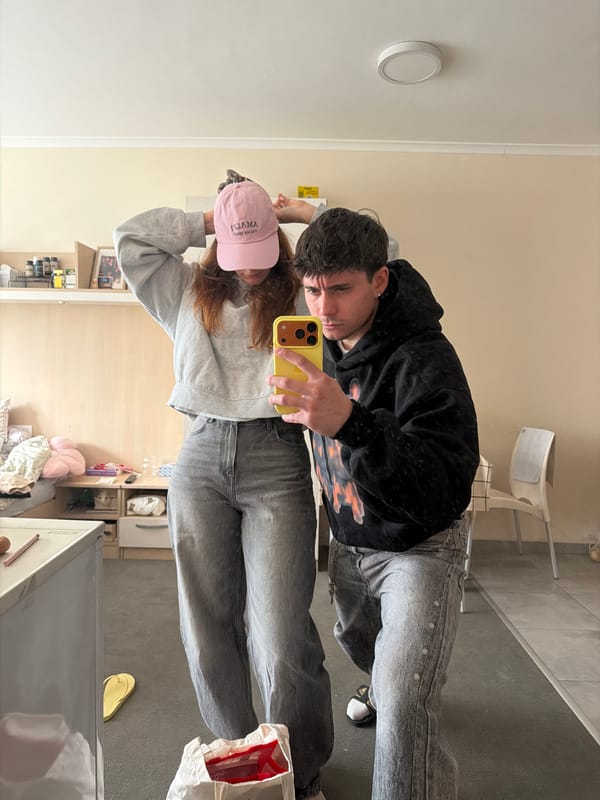 Young couple's afternoon documented through selfies and moments in Sofia