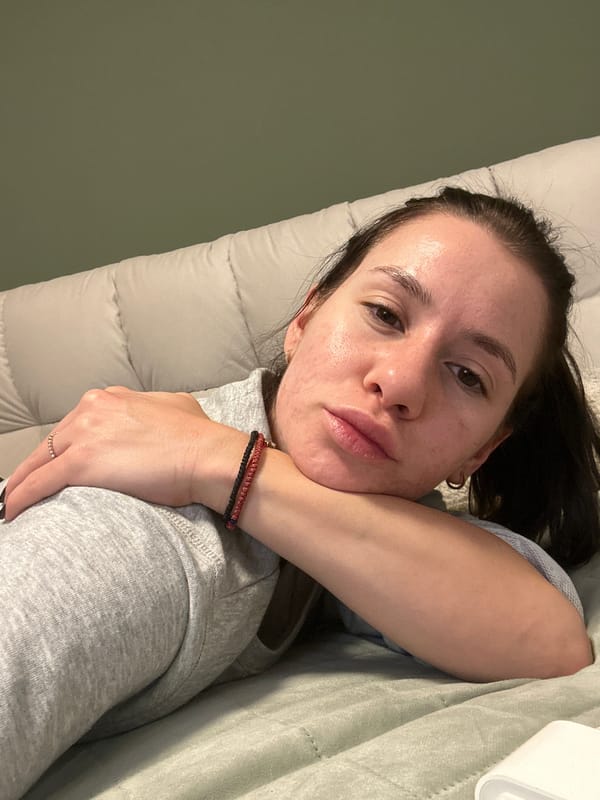 Woman photographed resting indoors in Plovdiv, Bulgaria