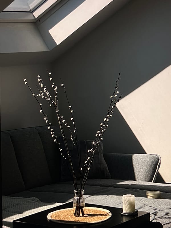 Decorative branch arrangement spotted in Radzymin interior