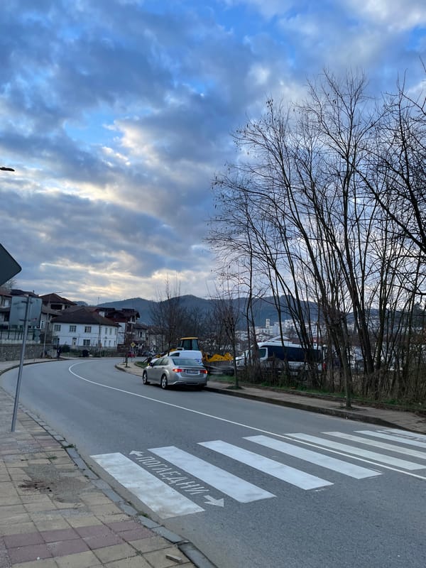 Silver Honda parked on road in Zlatograd Bulgaria