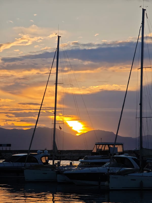 Sunset marina scenes captured in Finike, Turkey harbor
