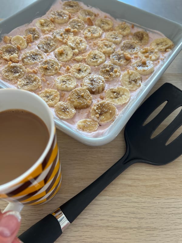 Banana icebox cake in a baking dish, Bitonto
