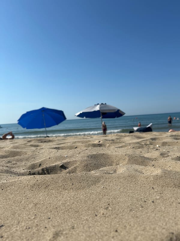 Sandy beach morning in Sveti Vlas, Bulgaria