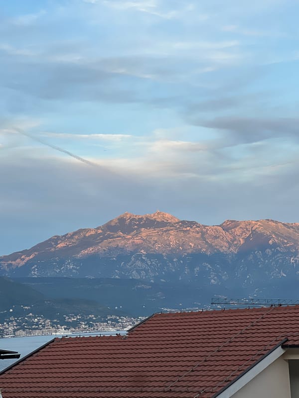 Evening rooftop views and quiet moments in Baošići, Montenegro