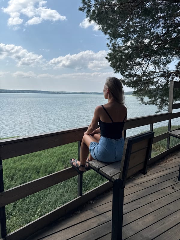 Quiet afternoon at the waterfront in Votkinsk, Russia