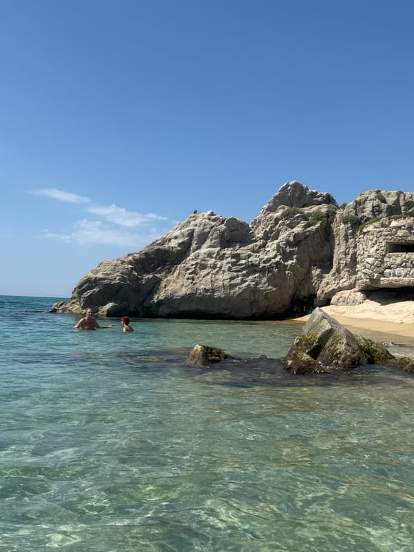 Summer swim session in the clear waters off Arenys de Mar