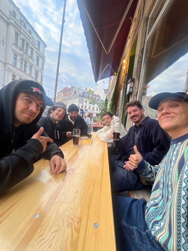 Indian dinner gathering at outdoor Berlin restaurant