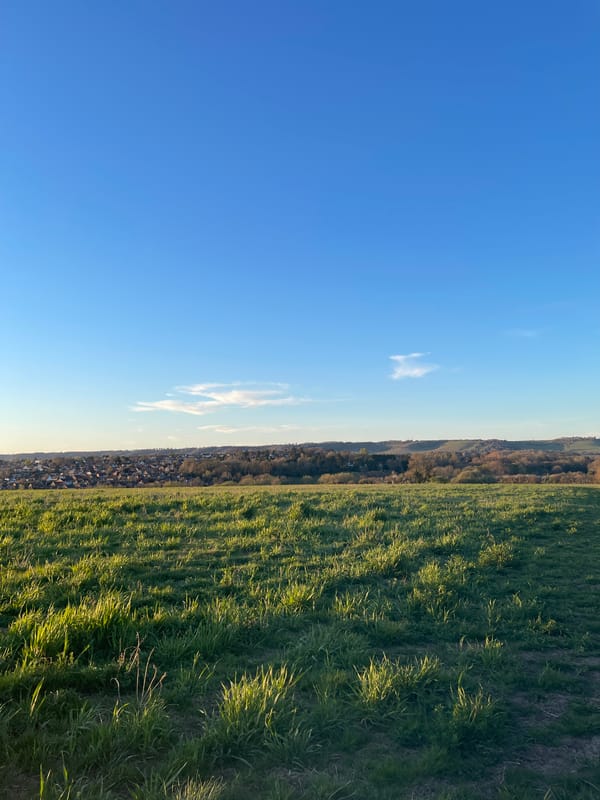 Evening landscape captured across Maidstone countryside during sunset