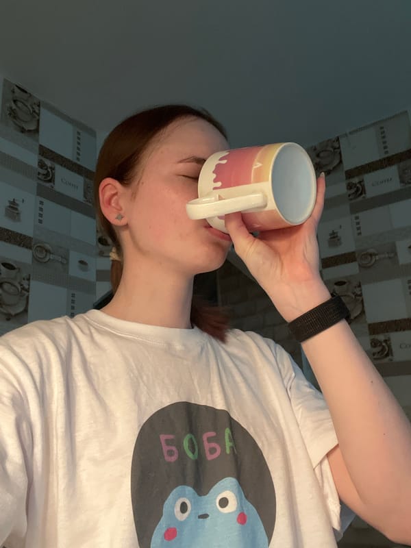 Woman documents early morning skincare routine in Chaikovsky bathroom