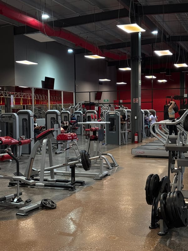 Evening workout session documented at Cholula gym facility