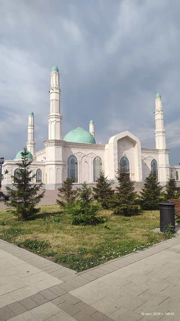 Inside and outside Hazrat Sultan Mosque, Astana