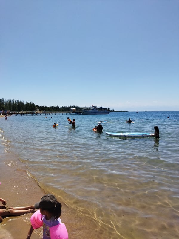 Lazy summer morning at Lake Issyk-Kul's Kara-Oy beach