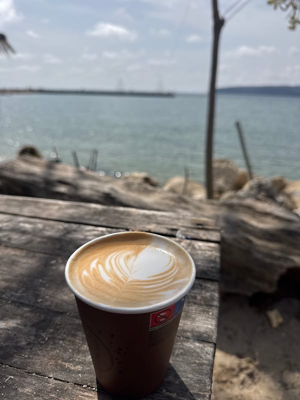 Morning coffee with latte art captured in coastal Varna