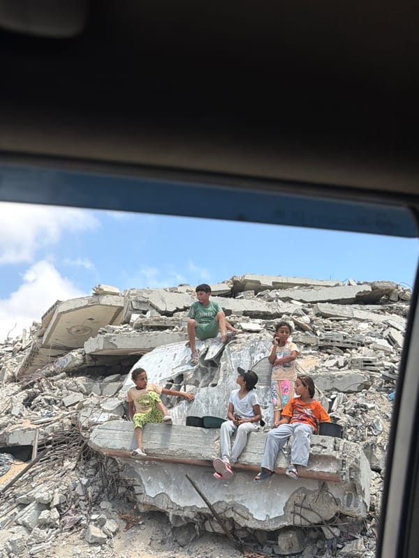 Children among the rubble in Jabalia, northern Gaza