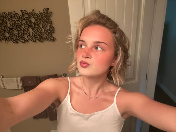 Person takes inverted selfie in Whistler room