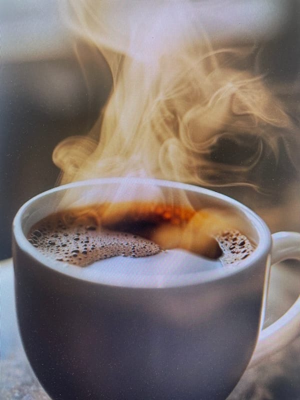 Morning coffee and coastal imagery captured in Poltava