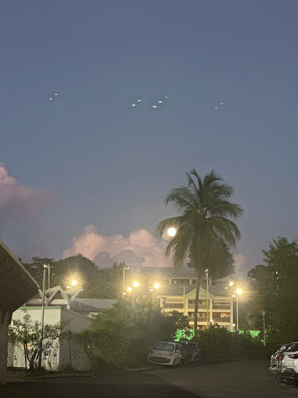 Evening residential scenes captured in Le Gosier, France