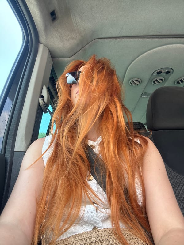 Selfie session inside a vehicle passing through coastal Montenegro