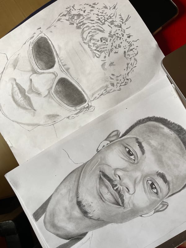 Ballpoint pen portrait sketches documented in Jos, Nigeria