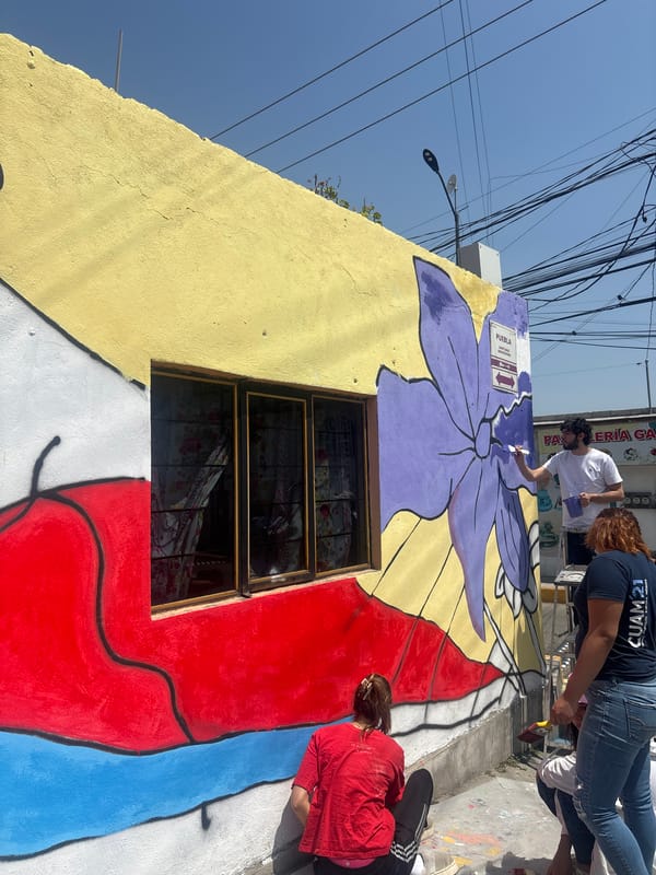 Community mural painting project underway in Puebla, Mexico