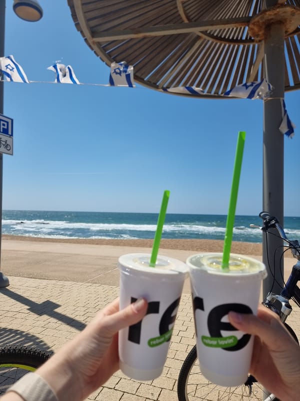 Sunny Friday morning captured at Tel Aviv beach