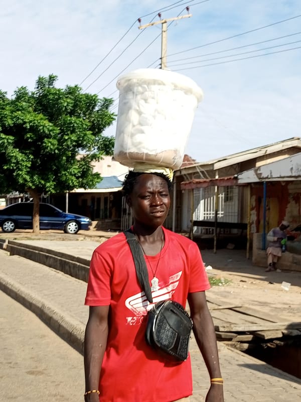 Morning street and market life in Gombe, Nigeria