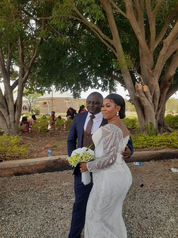 Wedding celebration photographed outdoors in Jos, Nigeria