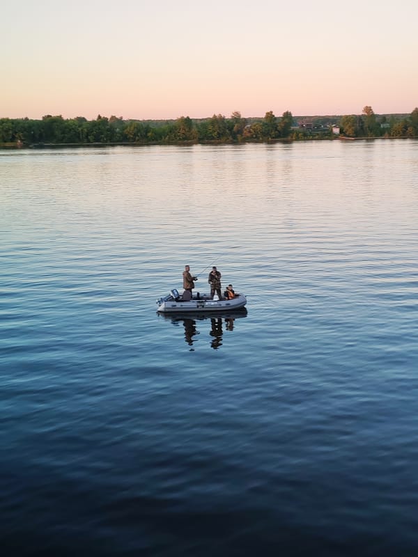 Barge work and Volga sunset views in Yaroslavl
