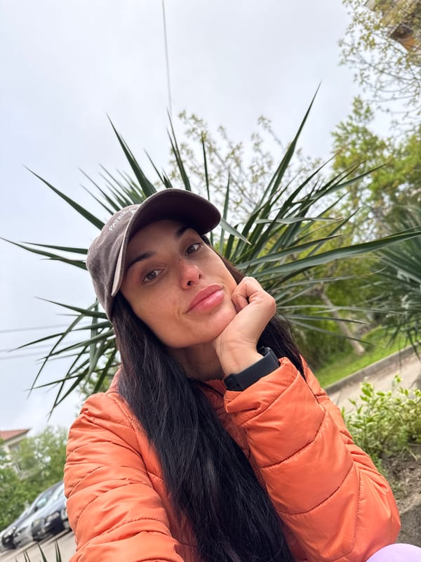 Woman in orange jacket spotted during early morning walk in Pleven