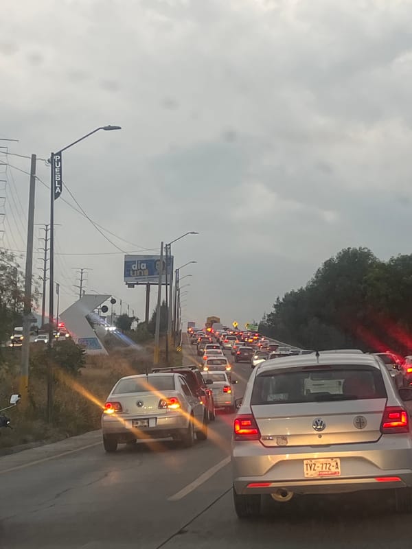 Traffic jam reported in San Pedro Cholula, Mexico