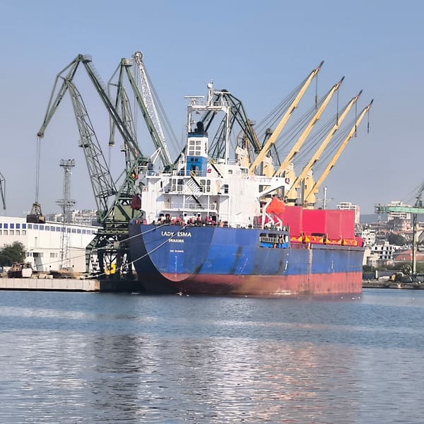 Cargo ship Lady Esma docked at Varna port, Bulgaria