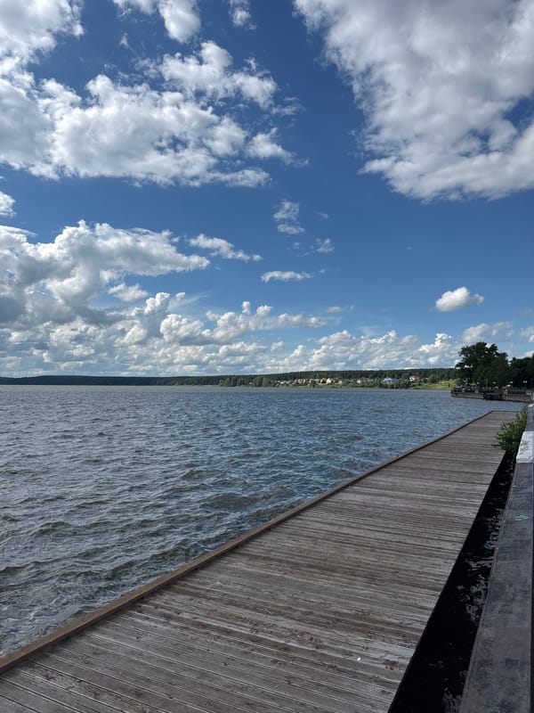 Afternoon at Votkinsk's lakeside park and modern waterfront