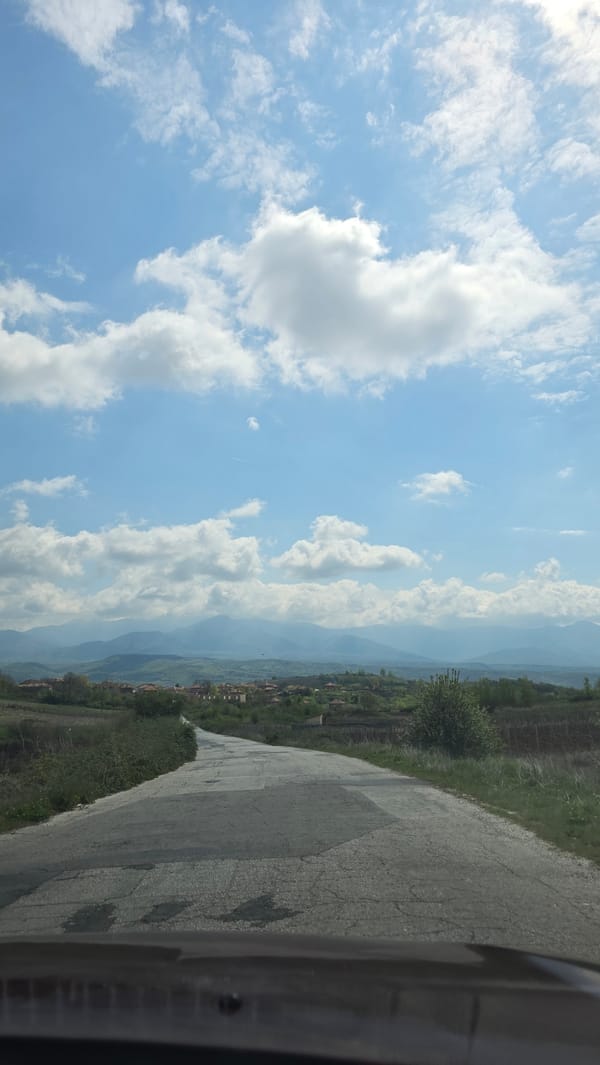 Rural road journey documented in Harsovo, Bulgaria