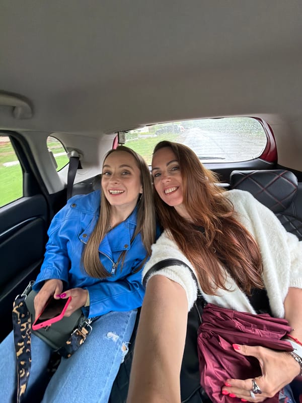 Two women ride in backseat in Birobidzhan