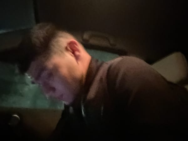 Man photographed in vehicle at night