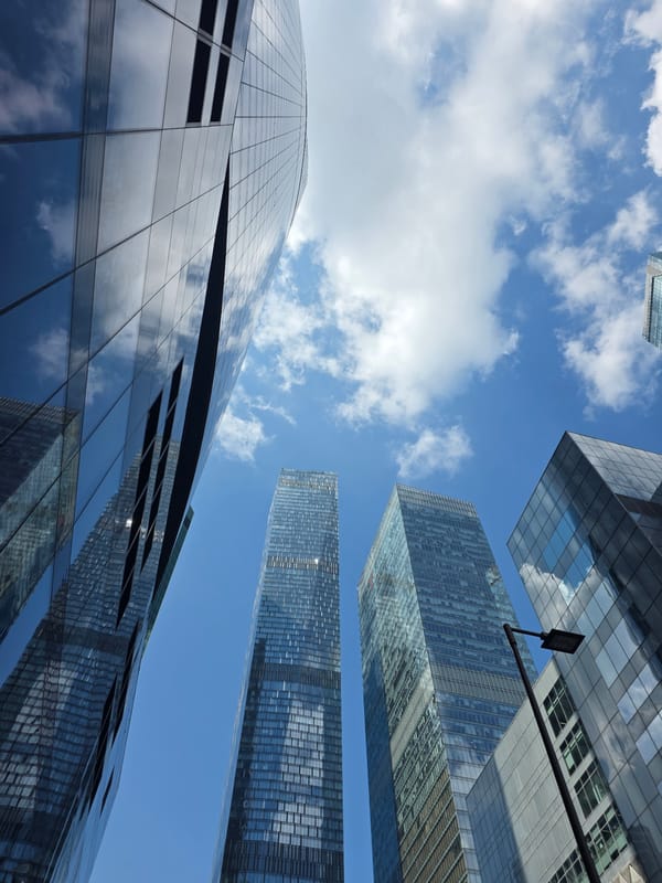 Moscow's modern skyline reaching into a clear summer sky