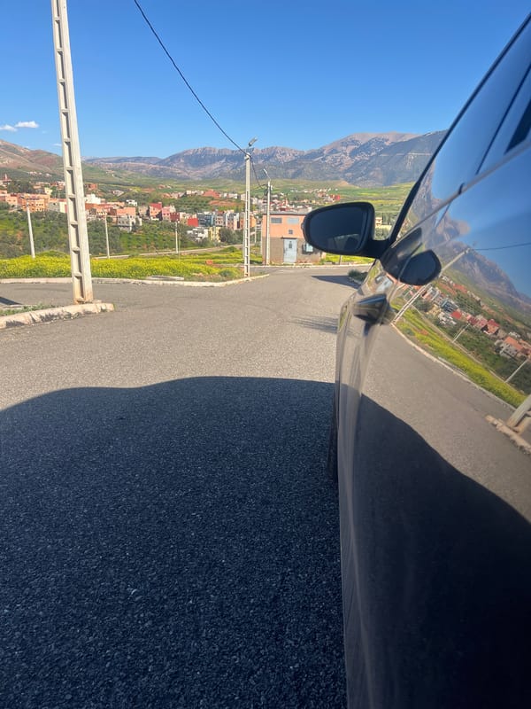 Roadside views of Ouaouizert Morocco town documented