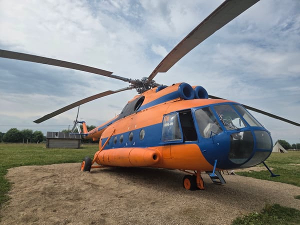 Mi-8 helicopter on static display near Khotkovo, Russia