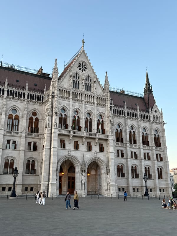 Evening documentation of Budapest Parliament Building and Danube landmarks