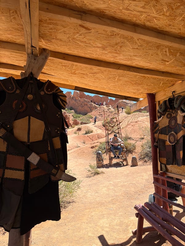 Tourist area with traditional displays documented in Tosor, Kyrgyzstan